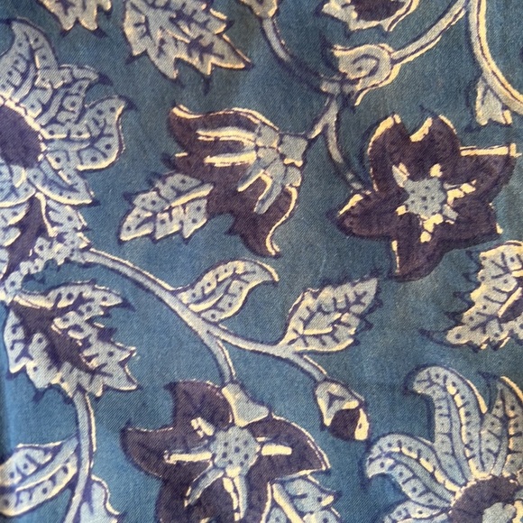 Jaypore Indigo Block Printed Pants with Drawstring Size XL - Picture 6 of 6